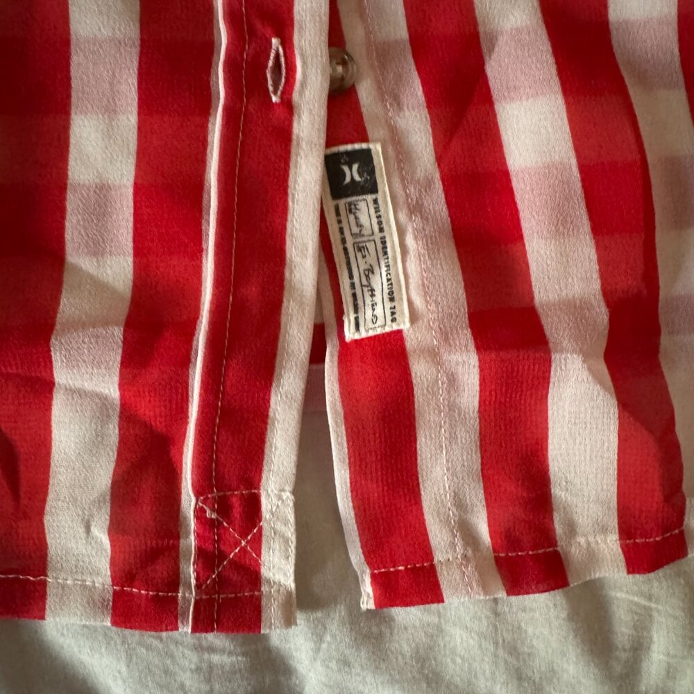 EUC Hurley Stars & Stripes Button-Down Sleeveless Shirt L - Picture 4 of 6